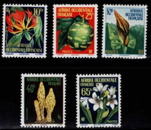 French West Africa Scott 79-83 MH* FOA Flower stamp set