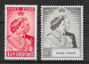GOLD COAST SG147/8 1948 ROYAL SILVER WEDDING SET MTD MINT (r)