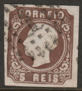 Portugal 1862 Sc 12 used 1 (Lisboa) cancel