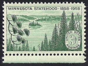 1106 3 cent Minnesota State mint OG NH EGRADED SUPERB 98 XXF