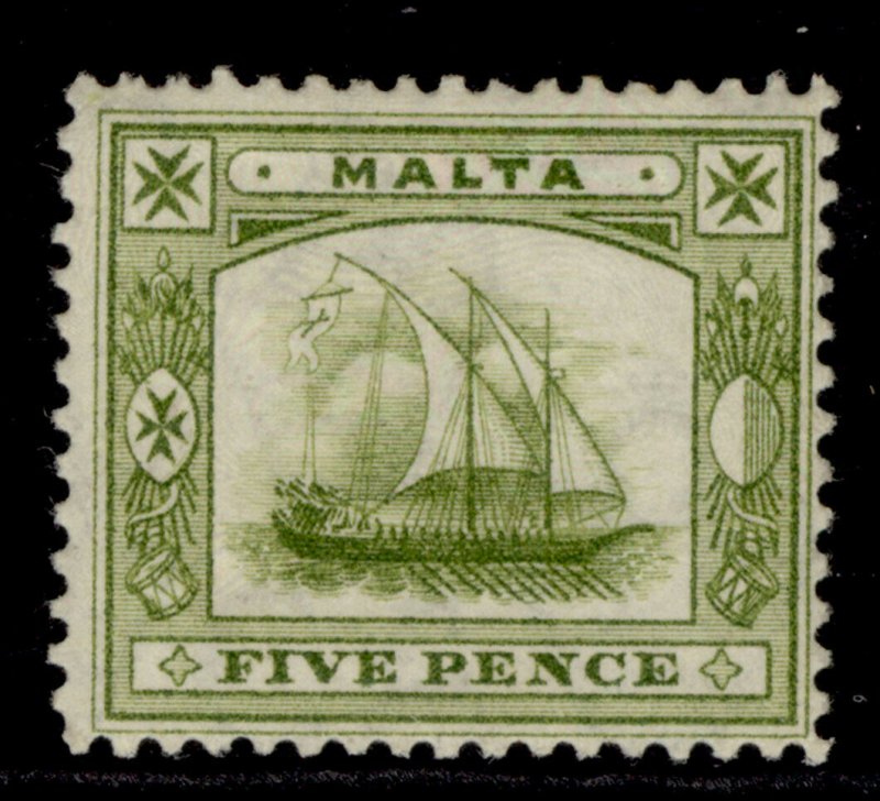 MALTA EDVII SG60a, 5d deep sage green, M MINT. Cat £11. 