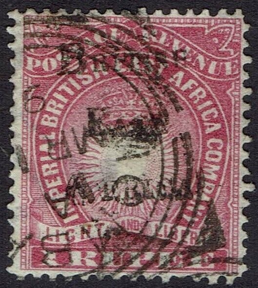 BRITISH EAST AFRICA 1895 LIGHT AND LIBERTY OVERPRINTED 1R USED