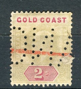 GOLD COAST; 1903 early Ed VII issue fine used 2s. value + PERFIN