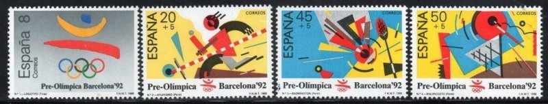 Spain 1988 MNH Stamps Scott 2571+B139-141 Sport Olympic Games Basketball Badmint