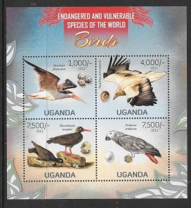 UGANDA 2013 VULNERABLE SPECIES OF THE WORLD (1) M/S MNH