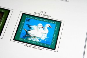 COLOR PRINTED US JUNIOR DUCK STAMPS 1992-2020 STAMP ALBUM PAGES (21 ill. pages)