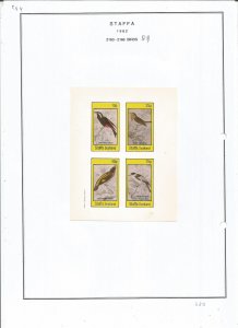 STAFFA - 1982 - Birds - Sheet - Mint Light Hinged - Private Issue