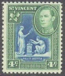 ST.VINCENT  182 MINT OG 1952 4c SEAL of the COLONY