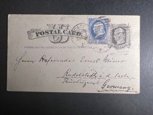 1885 USA Postcard Cover Chicago Illinois IL to Saale Germany