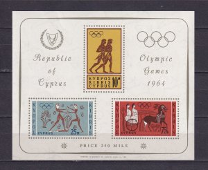 Cyprus 1964 Olympic Games Block Mi Bl2 MNH
