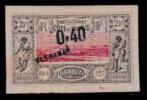 Somali Coast French Colony Scott 26 Mint(*) Ultramar Specimen Overprint. VF