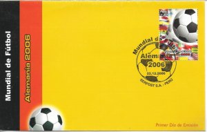 PERU 2006 FOOTBALL WORLD CUP GERMANY 2006 SOCCER BALL FLAGS 1 VALUE ON FDC 