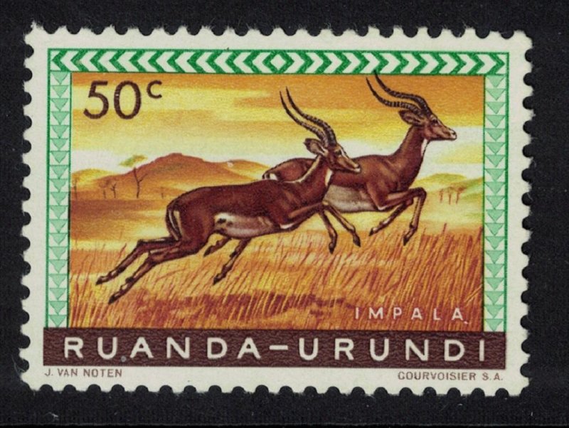 Ruanda-Urundi Impala Antelopes 50c SG#206 MI#164A