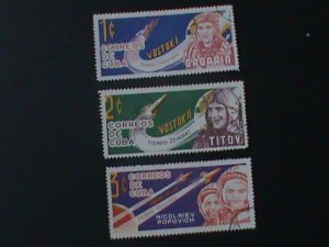 ​CUBA-1963- SC#775-7  SOVIET SPACE FLIGHTS-FANCY CANCEL-VF 61 YEARS OLD-
