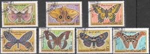 Yemen 1990  Set of 7.  Butterflies