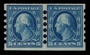 MOMEN: US STAMPS #347 17.45mm PAIR MAILOMETER TYPE I MINT OG VLH VF LOT #85828**