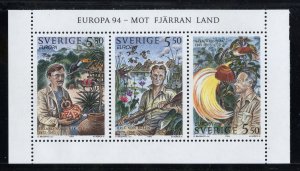 Sweden 2090a MNH, Swedish Explorers Booklet pane from 1994.