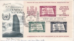 United Nations - New York # 38, Souvenir Sheet, First Day Cover