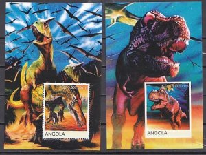 Angola, Michel cat. Dinosaurs on 2 s/sheets. ^