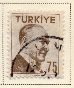 Turkey 1957 Early Issue Fine Used 75K. 091597