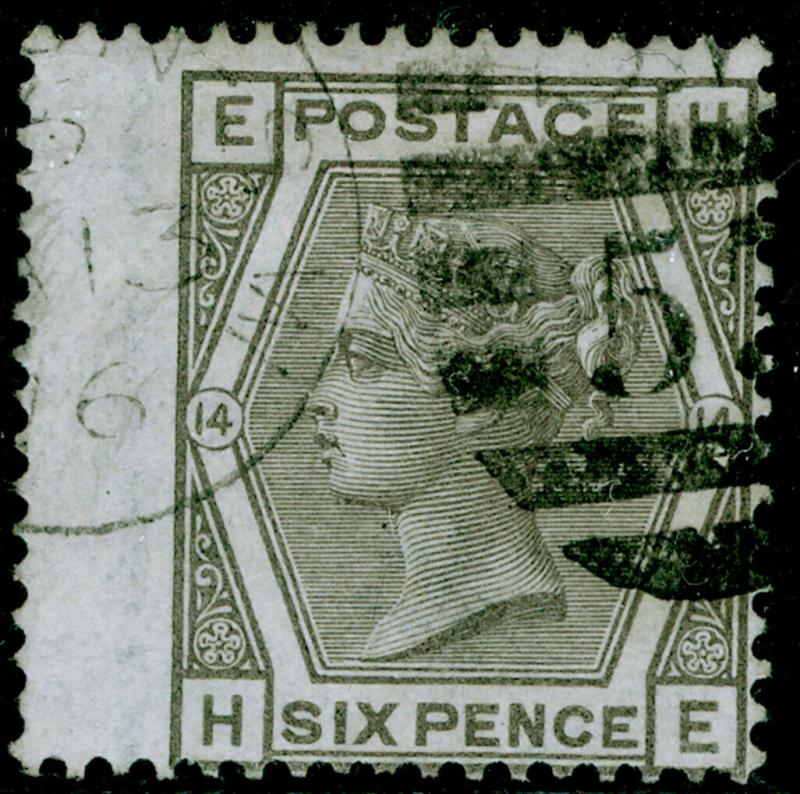 SG147, 6d grey plate 14, FINE USED, CDS. Cat £90. HE