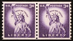 U.S. Mint Stamp Scott #1057 3c Statue of Liberty Pair. Superb. NH. A Gem!