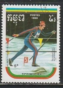 1989 Cambodia - Sc 948 - used VF - 1 single - Winter Olympics