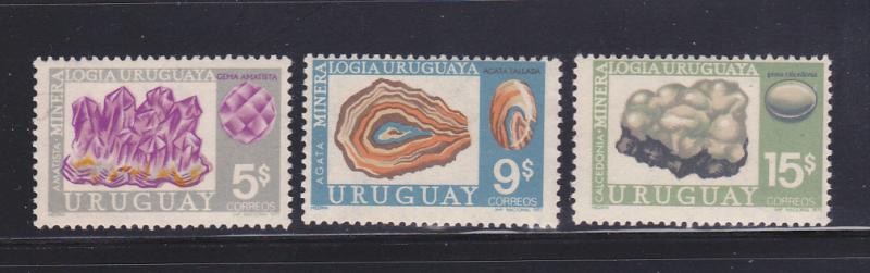 Uruguay 828-830 Set MNH Gem Stones