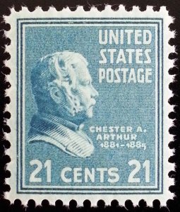 1938 21c Chester A. Arthur, 21st President Scott 826 Mint F/VF NH