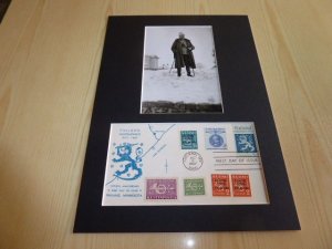 Mannerheim Finland indepence USA FDC Cover and mounted photograph mount size A4