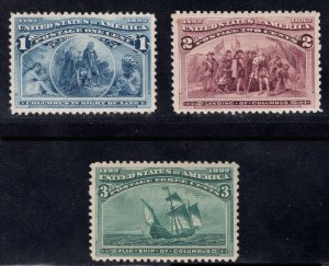 MOMEN: US STAMPS #230-232 MINT OG NH VF/XF LOT #86627*