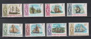 Norfolk Island # 100-107, Ships, Mint Hinged, 1/3 Cat..