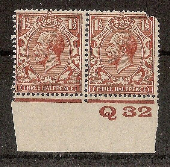 GB 1924 GV 1.5d Q32 Control MNH