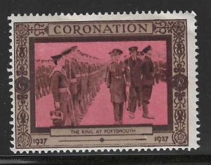 Great Britain, King George VI 1937 Coronation: King at Portsmouth, Poster Stamp
