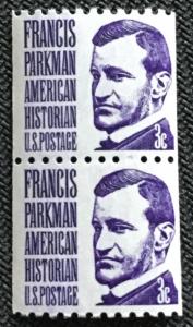 US #1297 MNH SG Coil Pair Francis Parkman SCV $.20 L2