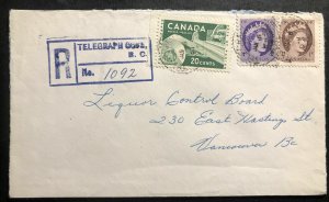 1961 Telegraph Cove BC Canada Registered Cover To Vancouver
