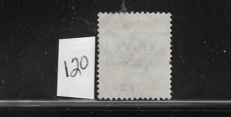 CEYLON SCOTT #120 1885 SURCHARGE 5C ON 24C WMK 2- PERF 14- USED
