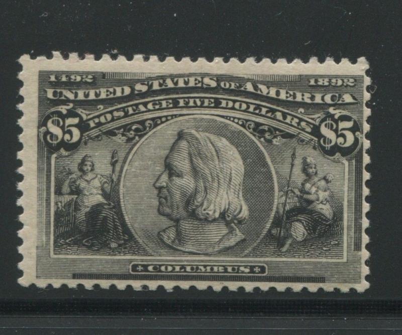 1893 US Stamp #245 Mint Hinged F/VF Original Gum Catalogue Value $2300 Certified