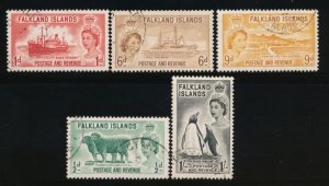 FALKLAND ISLANDS 122-127 USED F-VF QEII SHIP, PENGUIN