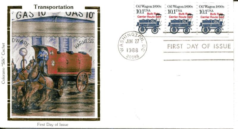 US FDC Scott #2130a Oil Wagon 1890's. Colorano Cachet. Free Shipping