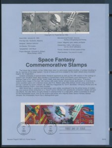 USPS 1993 SOUVENIR PAGE SPACE FANTASY 2741-2744