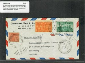 1951 Prexie Cover 10c New York NY Church Street Sta. Airmail Special Delivery