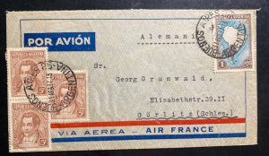 1937 Buenos Aires Argentina Airmail Cover To Gorlitz Germany Via Air france