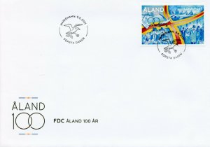 Aland 2021 FDC Historical Events Stamps Autonomy 100 Years Birds 1v Set