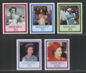 Vanuatu Scott 414-18 MNHOG - 1986 60th Birthday of Queen Elizabeth II -SCV $3.10