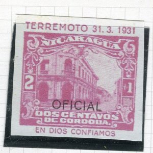 NICARAGUA; 1931 early Pictorial Official issue IMPERF PROOF/ESSAY, 2c.