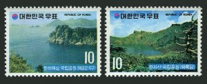 Korea South 823-824,MNH.Mi 837-838. National Parks,1972.Kojo Island,Crater Lake.