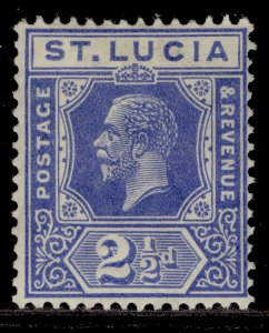 ST. LUCIA GV SG96, 2½d bright blue, M MINT.