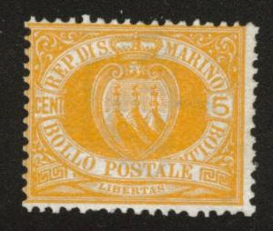 San Marino Scott 4 MNG, Mint No Gum 1890 stamp CV$37.50