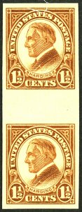 U.S. #631 MINT GUTTER PAIR OG NH
